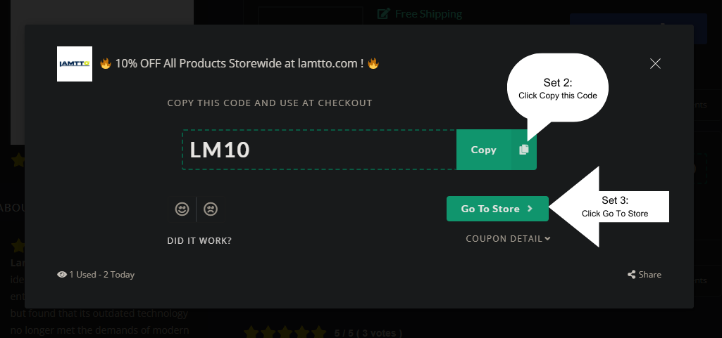 For example: How to copy discount codes and promo codes, then go to the applicable shopping page to get the offer